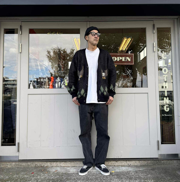 CHALLENGER - NATIVE EAGLE CARDIGAN - BLACK