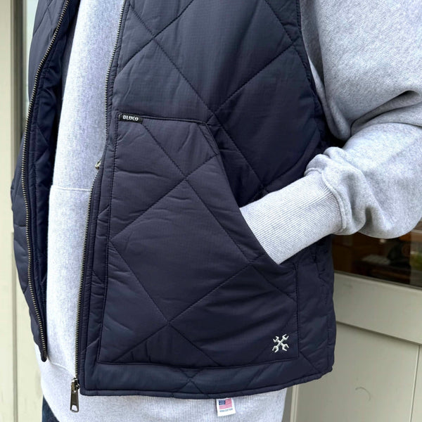 BLUCO - NYLON RIP QULTING VEST - NAVY