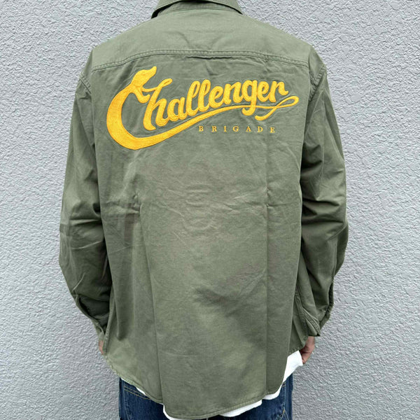CHALLENGER - SNAKING LOGO WORK SHIRT - OLIVE