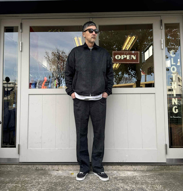 melple - GLENCHECK DRIZZLER JACKET - CHARCOAL