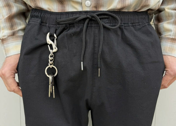 FIVE BROTHER - SEER SUCKER EASY PANTS - BLACK