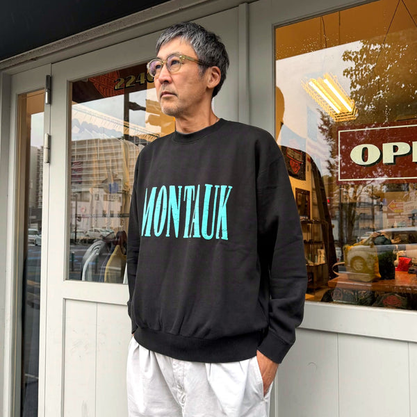 ILL ONE EIGHTY - "MONTAUK " CREW SWEAT SHIRT - BLACK