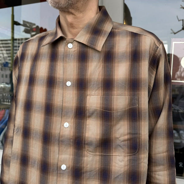 FIVE BROTHER - LIGHT OMBRE SHIRTS - BROWN×NAVY