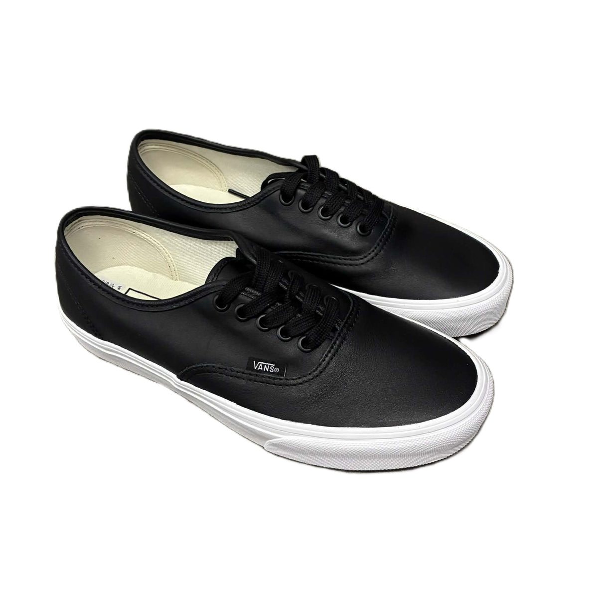 VANS - AUTHENTIC - LEATHER BLACK/TRUE WHITE – JAKS GARAGE