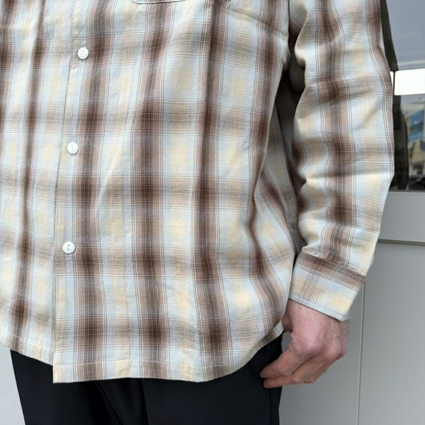 FIVE BROTHER - LIGHT OMBRE SHIRTS - BEIGE×L.BLUE