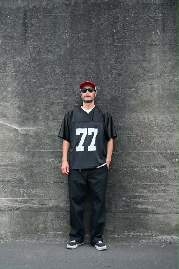 BEACHED DAYS × BLUCO - MESH FOOTBALL TEE - BLACK