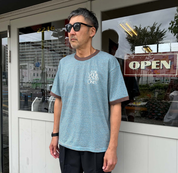 melple - SEAVIEW RINGER S/S - TURQUOISE x BROWN