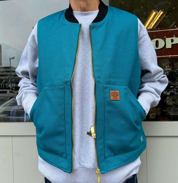 BLUCO - RIB COLLOR DUCK VEST - MINT