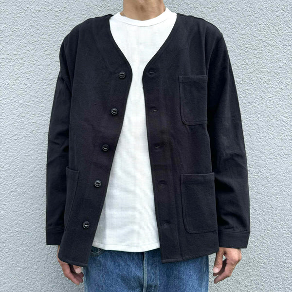 BIGMIKE - HEAVY FLANNEL CARDIGAN - BLACK