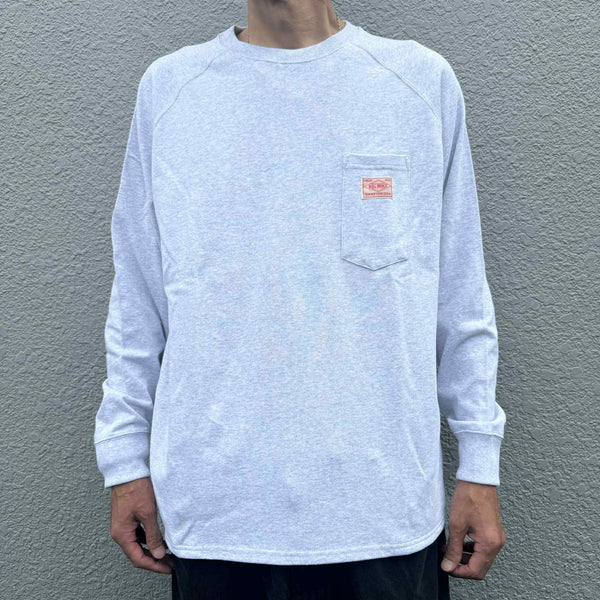 BIGMIKE - 10oz SUNGLASSES 3 POCKET LS TEE - ASH