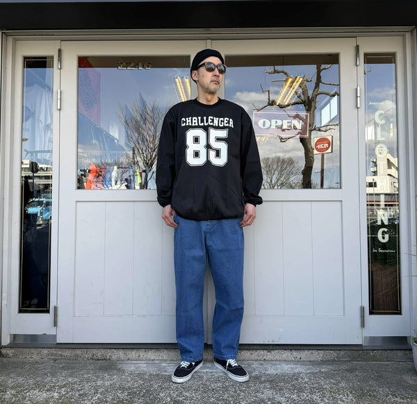 CHALLENGER - L/S NUMBERS WIND CREW - BLACK