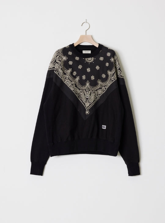 ILL ONE EIGHTY - VTG BANDANA SWEATSHIRT(LOOSE FIT) - BLACK