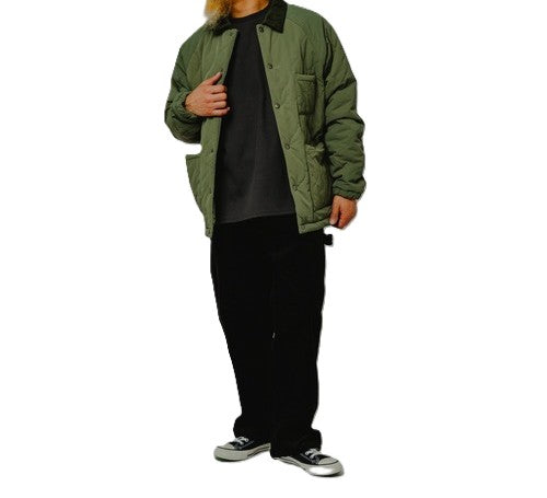 BIGMIKE - QUILTING COACH JACKET - S.GREEN