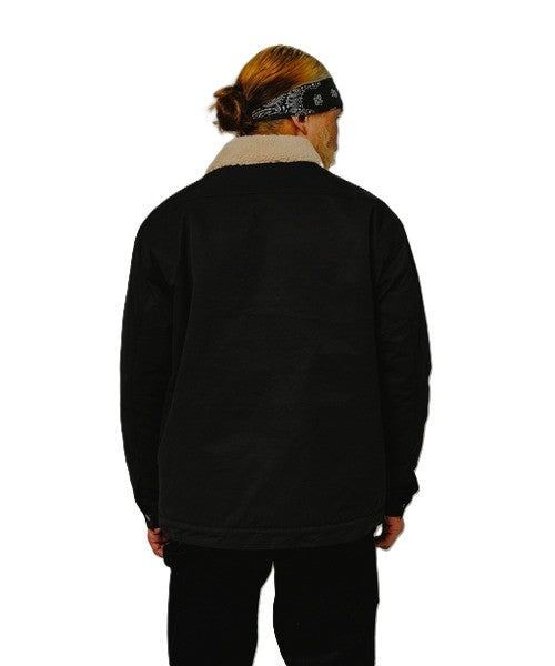 BIGMIKE - COTTON NYLON BOA JACKET - BLACK
