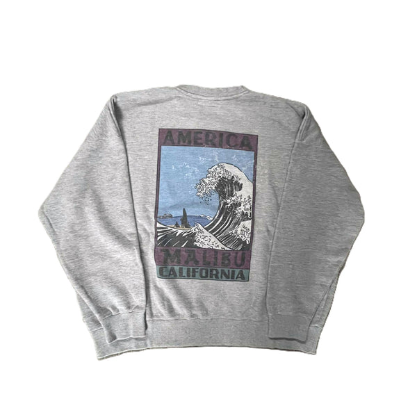 ILL ONE EIGHTY -AMERICAN WAVE SWEATSHIRT(LOOSE FIT) - H GRAY