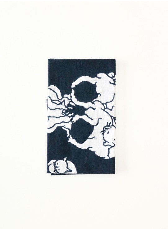 RADIALL - 猫どくろ - TENUGUI - NAVY BLACK