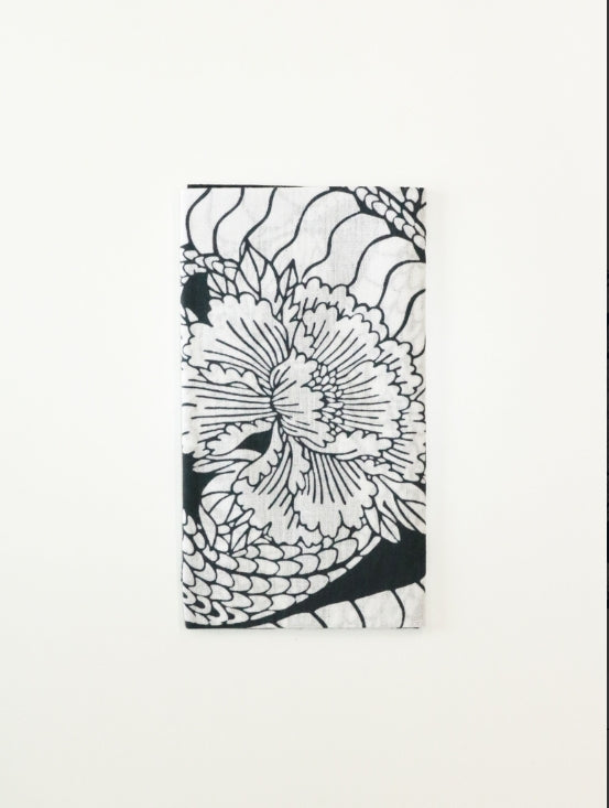 RADIALL - 蛇と牡丹 三すくみ - TENUGUI - INK BLACK