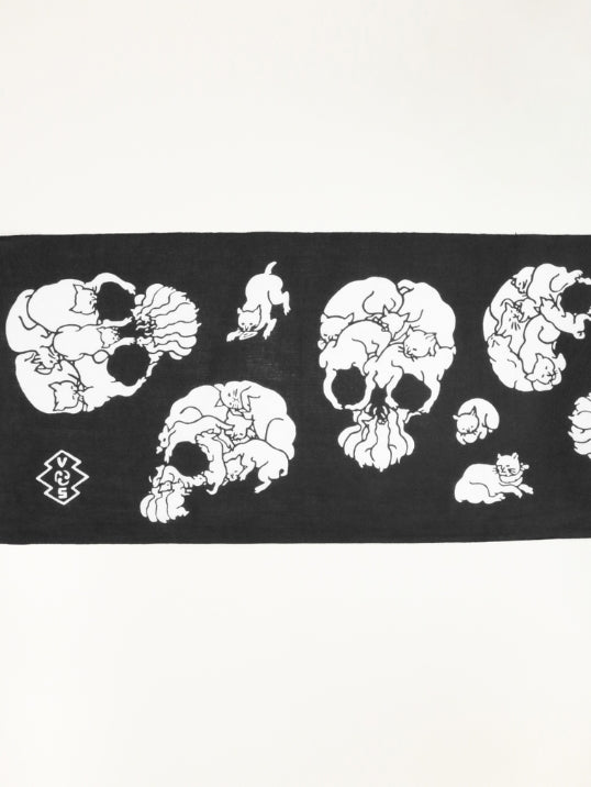 RADIALL - 猫どくろ - TENUGUI - BLACK