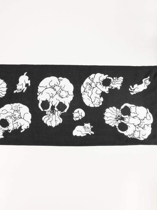 RADIALL - 猫どくろ - TENUGUI - BLACK