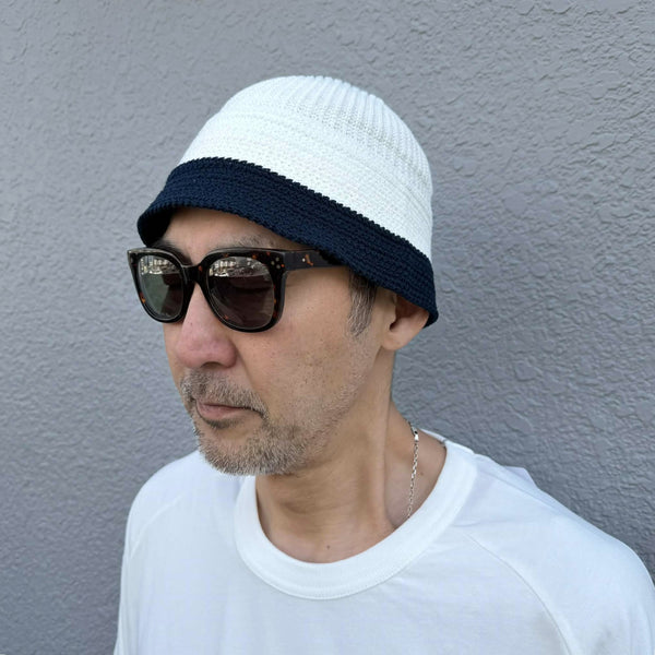 RACAL - KNIT SAILOR HAT - OFF WHITE x NAVY