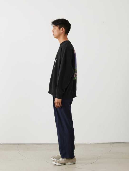 ILL ONE EIGHTY -AMERICAN WAVE SWEATSHIRT(LOOSE FIT) - BLACK