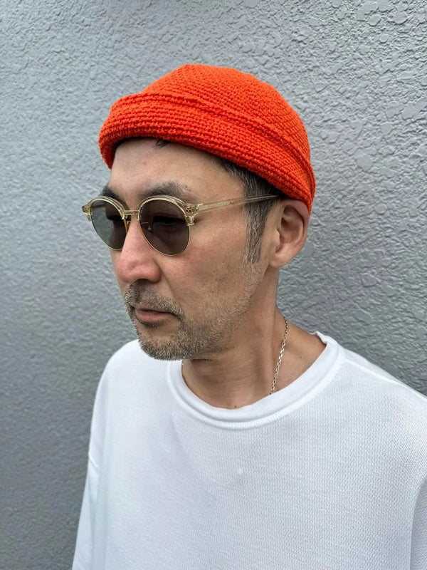 RE:NEW - COTTON KNIT HAT - ORANGE