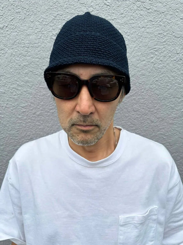 RE:NEW - COTTON KNIT HAT - NAVY
