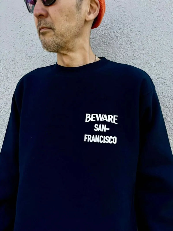 BEWARE CHOPPER - BEWARE EAGLE FLAMES CREW SWEAT - NAVY