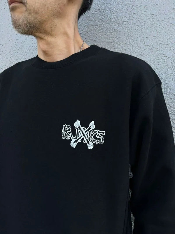 BLACK JAKS - BORN TO BONE CREW SWEAT - BLACK
