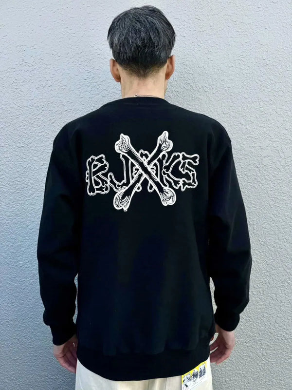 BLACK JAKS - BORN TO BONE CREW SWEAT - BLACK