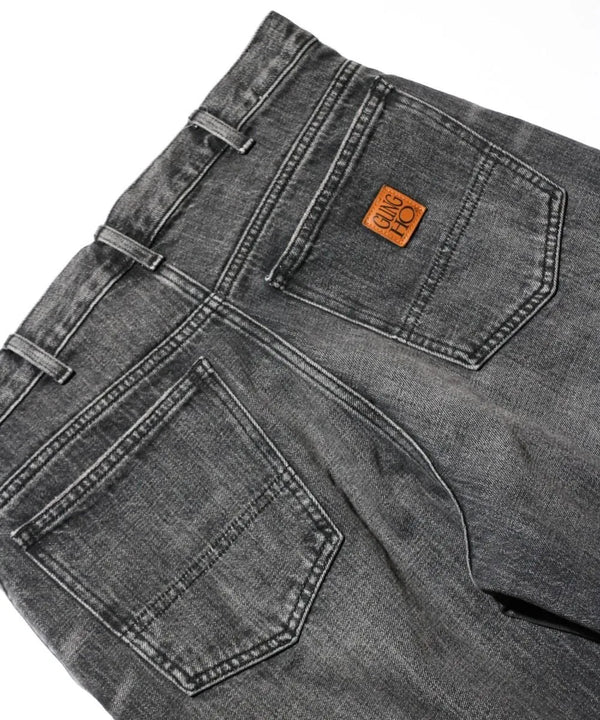 GUNG HO - DENIM TAPARED PANTS - BLACK