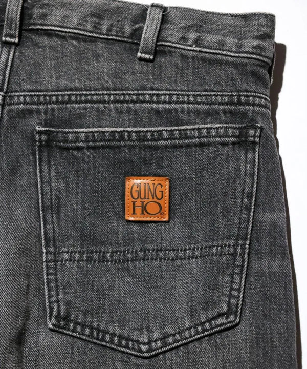 GUNG HO - DENIM TAPARED PANTS - BLACK