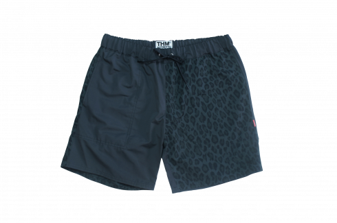 THE HARD MAN - HALF LEOPARD SHORTS - CHARCOAL