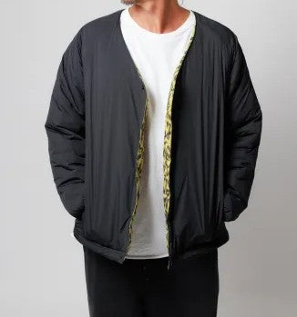 WAX - REVERSIBLE NYLON CARDIGAN - BLACK