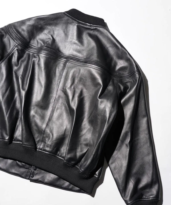 TOWNCRAFT -  LEATHER DERBY JACKET - BLACK