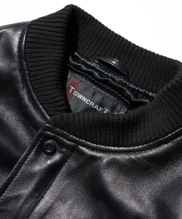 TOWNCRAFT - LEATHER DERBY JACKET - BLACK