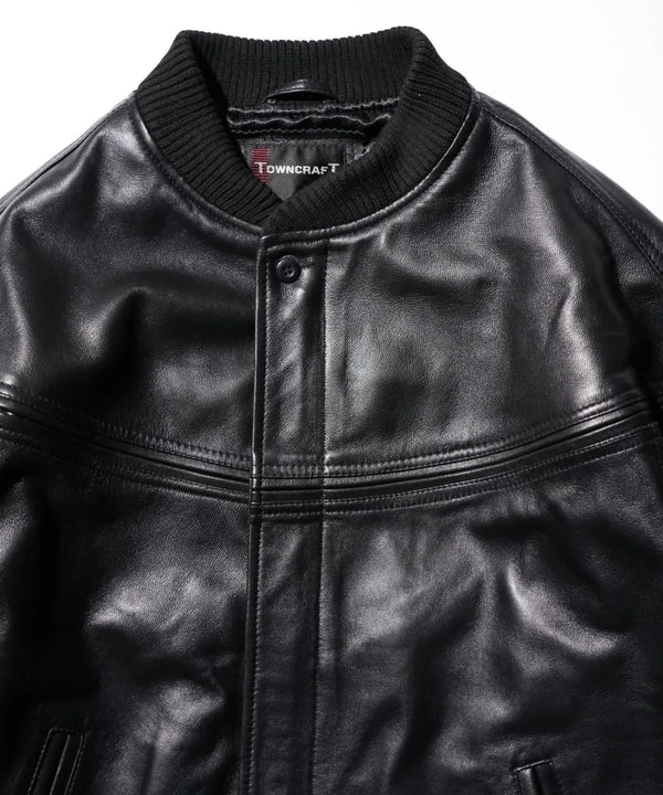 TOWNCRAFT - LEATHER DERBY JACKET - BLACK
