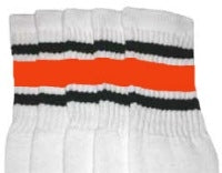 SKATER SOCKS - STRIPE TUBE SOCKS - BLACK - ORANGE