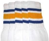 SKATER SOCKS - STRIPE TUBE SOCKS - ROYAL BLUE - GOLD