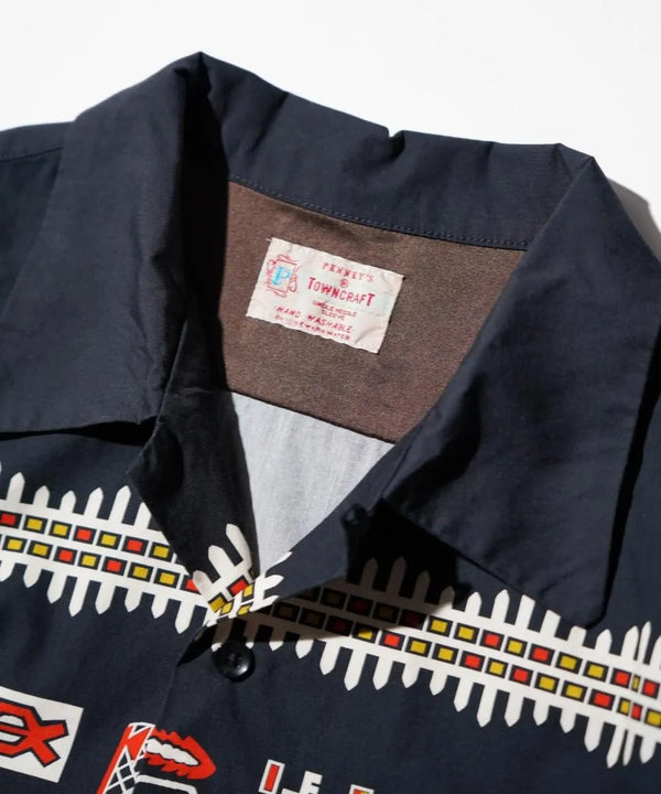 TOWNCRAFT - PRINTED COTTON ROOP COLLAR SHIRTS - NATIVE