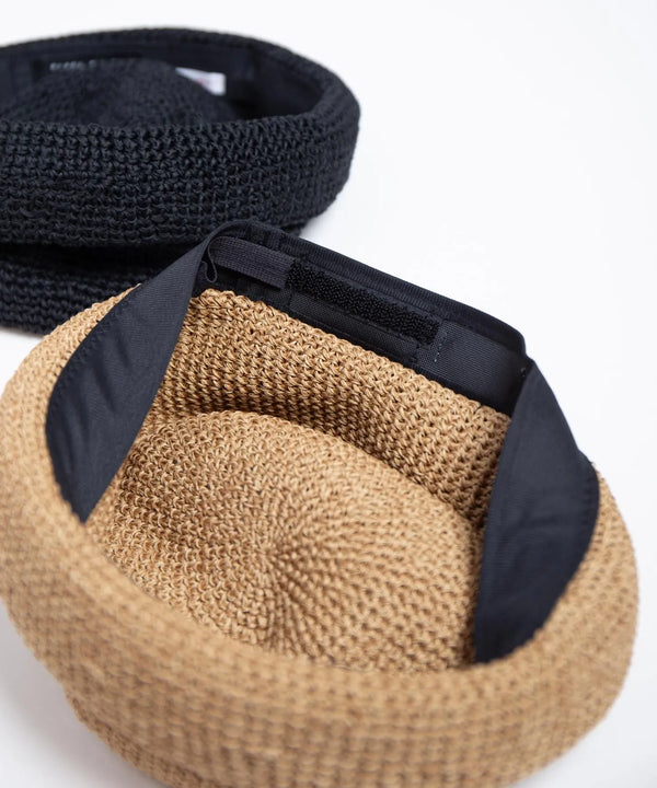 RACAL - LINEN TOUCH COTTON HAND KNIT ROLL CAP - NATURAL