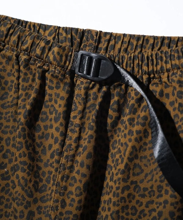 THRIFTY LOOK - PRINTED 90S CLIMBING SHORTS - BROWN LEOPARD