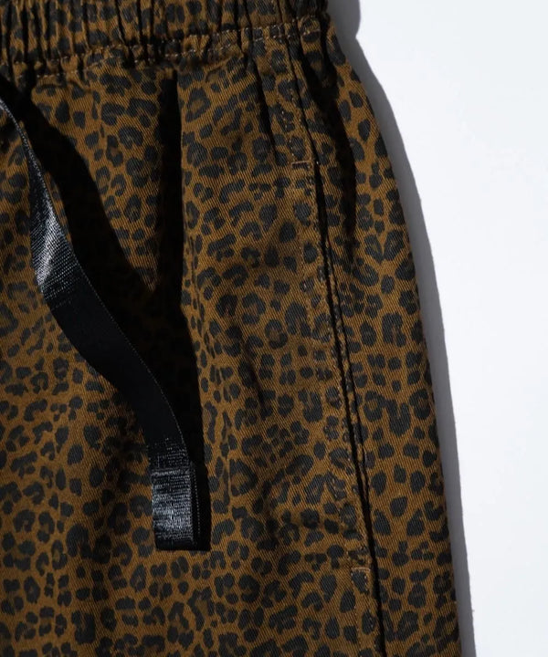 THRIFTY LOOK - PRINTED 90S CLIMBING SHORTS - BROWN LEOPARD