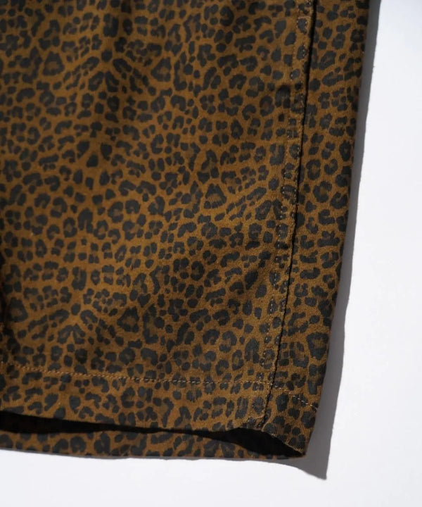 THRIFTY LOOK - PRINTED 90S CLIMBING SHORTS - BROWN LEOPARD