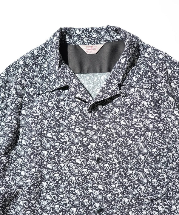 TOWNCRAFT - PRINTED LOOP COLLAR SS SHIRT - SKULL