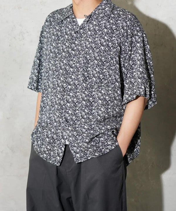 TOWNCRAFT - PRINTED LOOP COLLAR SS SHIRT - SKULL