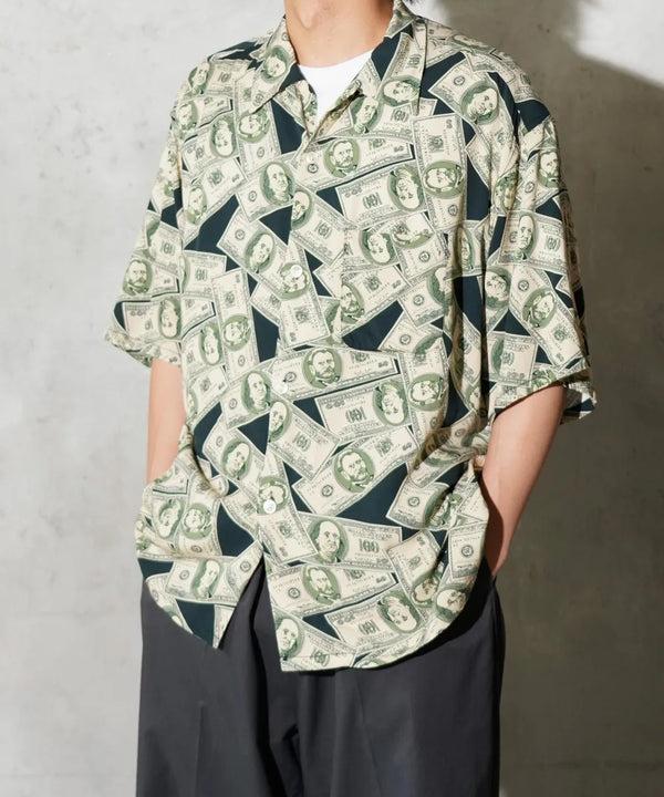 TOWNCRAFT - PRINTED LOOP COLLAR SS SHIRT - DOLLAR
