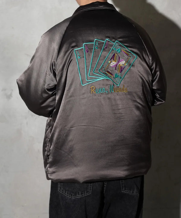 THRIFTY LOOK - GERMANY SOUVENIR PADDED JACKET - BLACK CANVAS