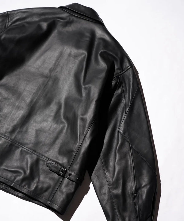 SUNNY SPORTS - LEATHER AVIATOR JACKET - BLACK