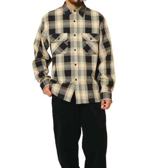 BIGMIKE - HEAVY FLANNNEL SHIRTS - OFF x MOCA x BLACK